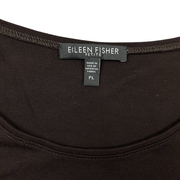 Eileen Fisher Petite Large Long Sleeve Brown Rayon Blend jersey - Picture 3 of 5
